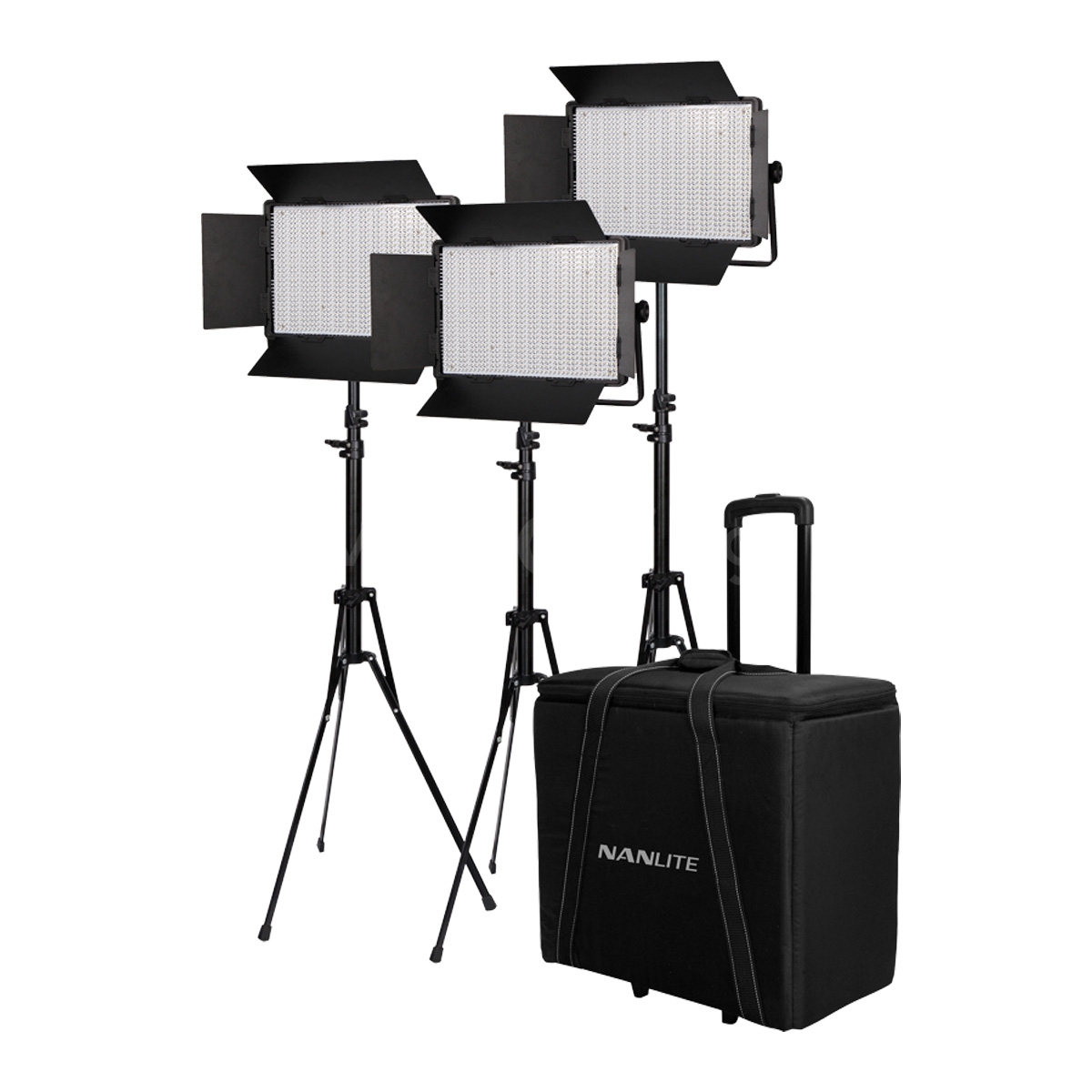 NANLITE Kit Nanlite 3 light kit 1200CSA w/Trolley Case & Light Stand